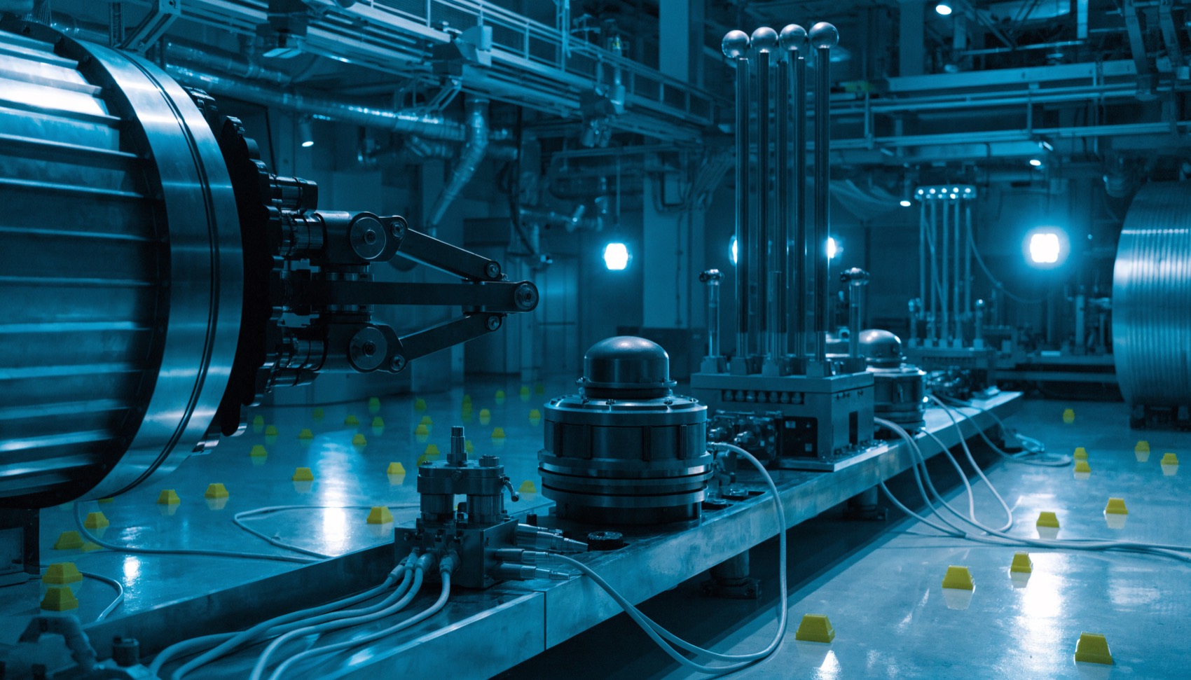 Subsea equipment and markers under inspection lights